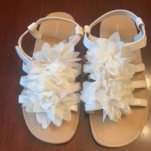 Lands End White Sandals. Size 1.